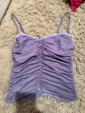 Edikted Purple Bra Mesh Tank Top